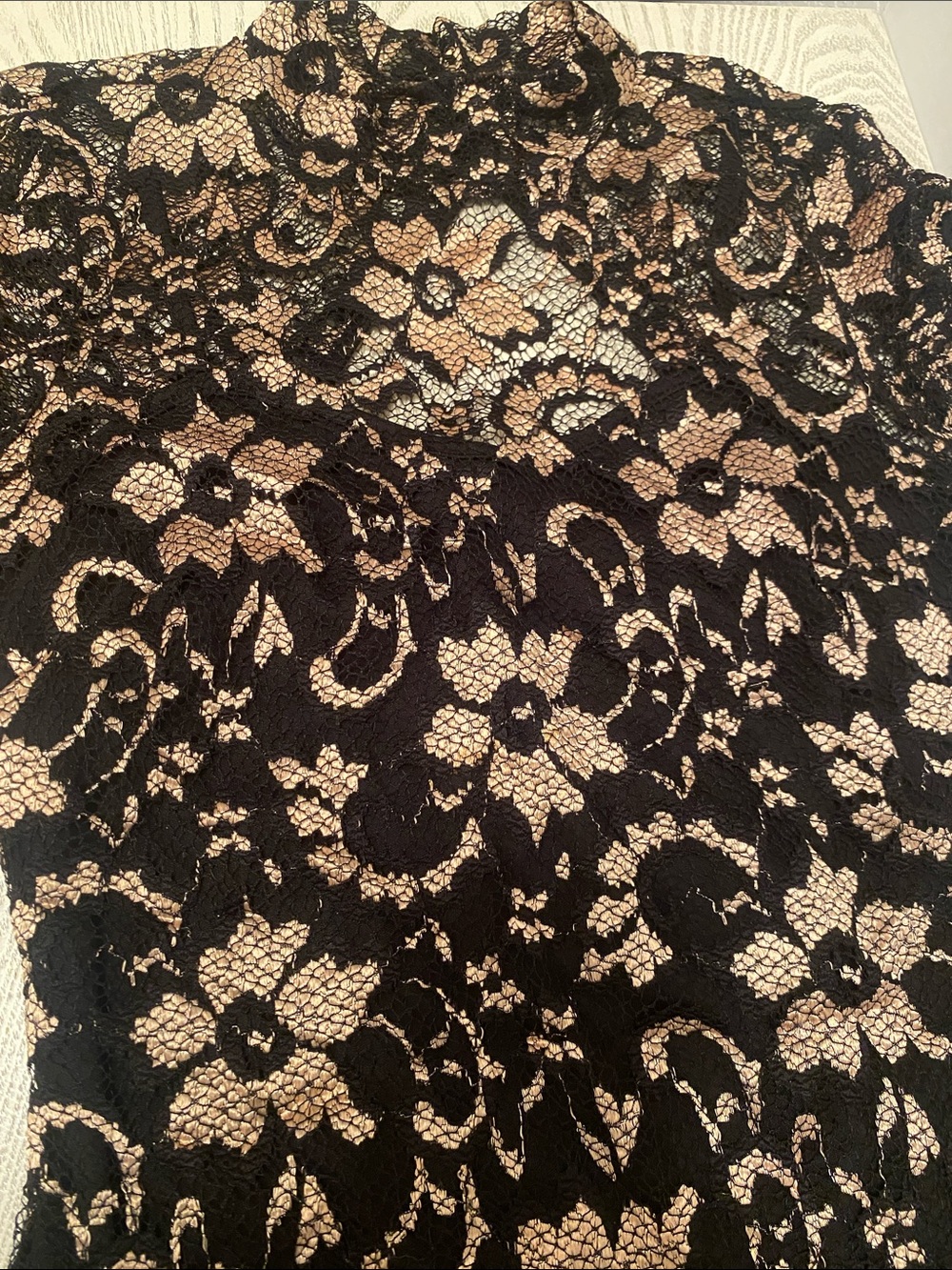 No Boundaries Black and Gold Floral Lace Midi Dress